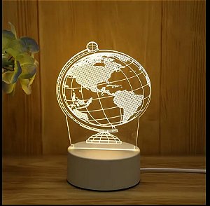 Luminária  Globo LED USB Acrílico e Plástico 20cm - DAM290