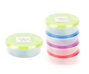 Pote de Plástico Redondo kit com 4 Peças 10,5x3,5cm UCO546