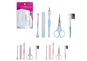 Kit Manicure e Cuidados Rosto 5pcs ZU2218- Envio Cores Sortidas