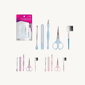 Kit Manicure e Cuidados Rosto 5pcs ZU2218- Envio Cores Sortidas