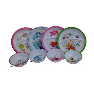 Kit Prato Alimentação Bebê Infantil papinha 4 peças  melamina - IAL068