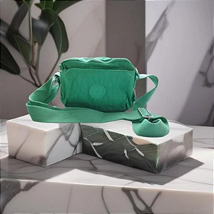 Bolsa Feminina Transversal Nylon para passeios tiracolo estilo Kipling 5 aberturas de ziper 22x15cm  - 20172