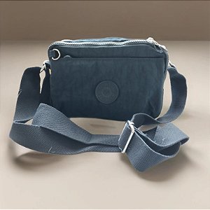 Bolsa Feminina Transversal Nylon para passeios tiracolo estilo Kipling 5 aberturas de ziper 22x15cm  - 20172