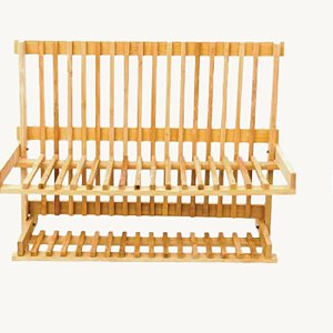 Escorredor de Pratos de Bambu com Divisórias - 43cmx34cm - HM6723
