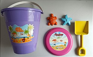 Balde Infantil para Praia 4 Peças + Frisbee  1010-RD