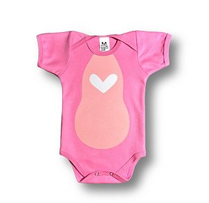 Body Bebê Temático Angel Rosa Suedine 100% Algodão.