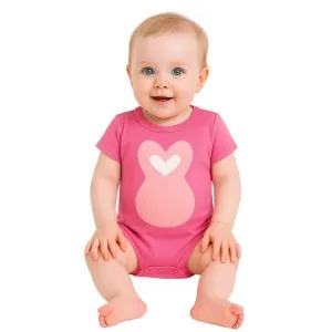 Body Bebê Temático Angel Rosa Suedine 100% Algodão.