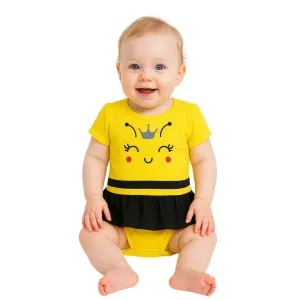 Body Bebê Temático Abelhinha Suedine 100% Algodão.