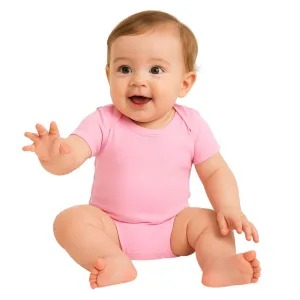 Body Bebê Liso cor Rosa100% Algodão.