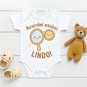 Body Personalizado Bebê Acordei Assim Lindo
