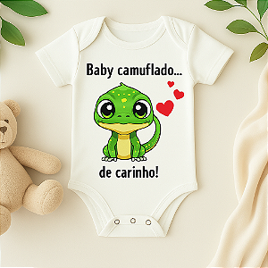 Body Personalizado Bebê Camuflado de Carinho