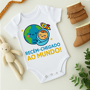 Body Personalizado Bebê Recem-Chegado ao Mundo