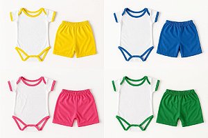 Kit Body Bebê com Tapa Fralda em Malha Suave 100% Poliester – Conforto e Estilo para os Pequenos