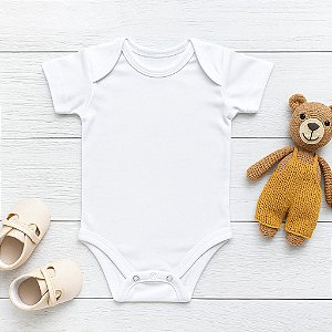Kit Body Bebê Malha Branco Manga Curta ideal para seu Bebê