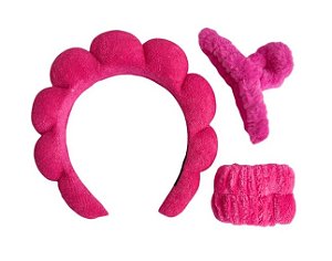Acessórios para Cabelo Tiara, Presilha, Xuxinha com 3 Peças - Cores Sortidas
