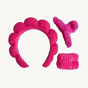 Acessórios para Cabelo Tiara, Presilha, Xuxinha com 3 Peças - Cores Sortidas