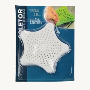 Coletor de Cabelo 4 peças Plástico 15cm - ULI043