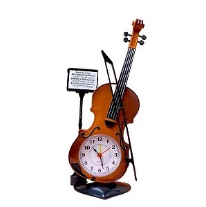 Relógio de Mesa de Violino - 10x28cm - CZ1206
