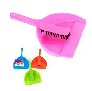 Vassoura e Pá 2 Peças Plástico - Envio Sortido 26x3,5cm - VASP-03