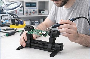 Suporte para Placa de Circuito Impresso, Ajustável, Fixação com Rosca, Equipamentos e Projetos - ABERTURA:12cm