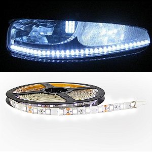 Fita de LED 5050 6000K 5m 300 Leds Dupla Face Silicone 12V