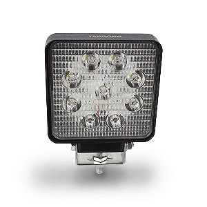 Farol de milha off-road quadrado 9 LEDs 12V/24V caminhão
