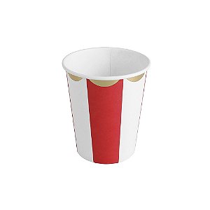 Copo de papel listrado vermelho (10 un)