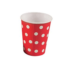 Copo de papel poás vermelho (10 un)