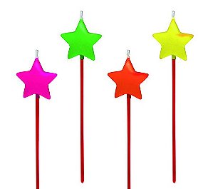 Palito Decorativo Estrelas Neon