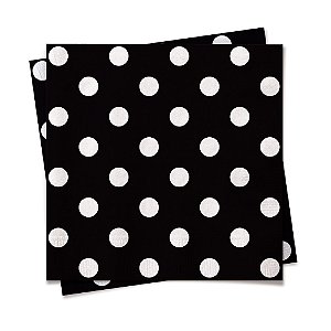 Guardanapo de papel poá preto e branco (20 un)