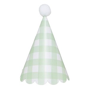 Chapéu de festa xadrez verde (5 unidades)