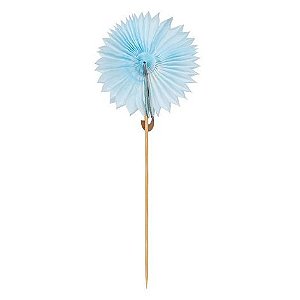 Leque flor de papel azul claro