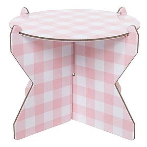 Mini boleira xadrez rosa