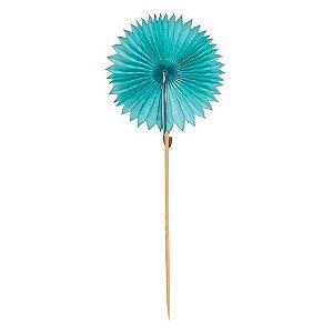 Leque flor de papel verde acqua