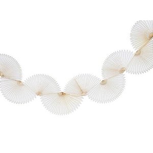 Guirlanda leques de papel de seda baunilha (1 unidade)