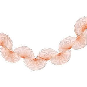 Guirlanda leques de papel de seda coral (1 unidade)