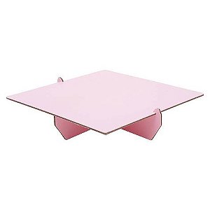 Bandeja quadrada rosa claro