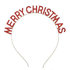 Tiara Merry Christmas vermelha