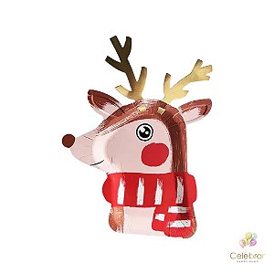 Prato de papel alce natal (8 unidades)