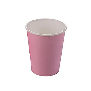 Copo de papel liso rosa (8un)