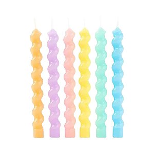 Vela macaron candy color (6un)