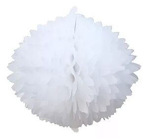 Bola pompom recortada branco 13cm