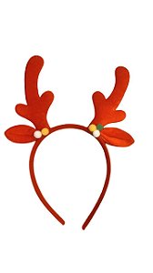 Tiara chifre rena vermelha