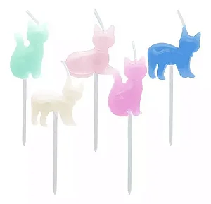 Vela gatinho colorida (5 und)