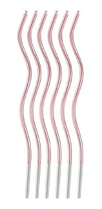 Vela espiral rosa metalizada 16cm (06 un)