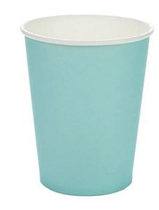 Copo de papel azul piscina (10 unidades)
