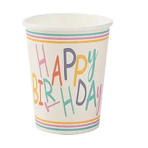 Copo de papel happy birthday (10un)