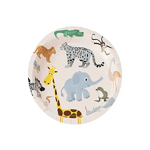 Prato de papel animais safari (10 un)