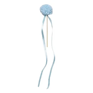 Topo de bolo pompom azul sereno (1un)