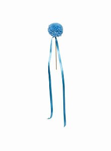 Topo de bolo pompom azul mar (1un)